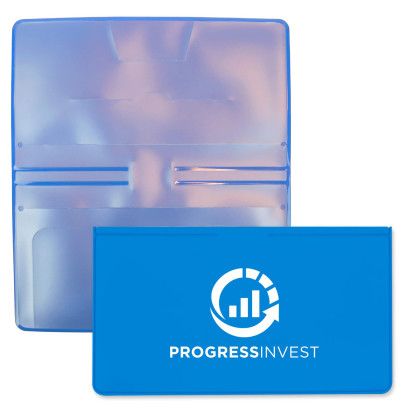 Custom Checkbook Covers - Bright Blue Inside View