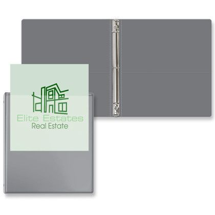 Custom 3/4" Overlay Round Ring Binder - Blank - Gray