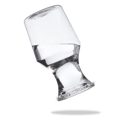 Custom Reserv 12 oz.Plastic Disposable Wine Carafe With Lid - Clear In Use 