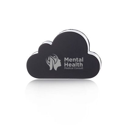 Custom Cloud Shaped Stress Balls - Black