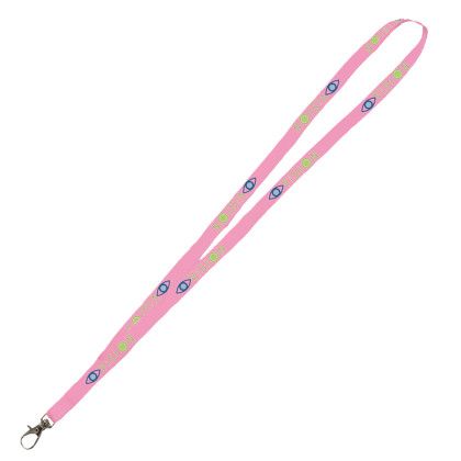 Custom 0.50" Micro Weave Smooth Dye-Sublimation Lanyards - Pink 