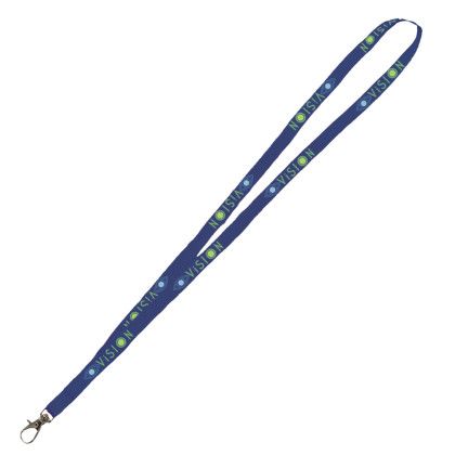 Custom 0.50" Micro Weave Smooth Dye-Sublimation Lanyards - Navy Blue 