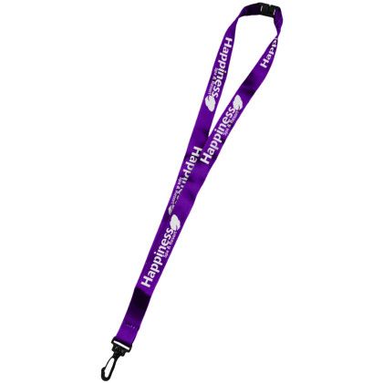 Custom 0.75" Dye Sublimation Lanyards with Safety Breakaway - Violet