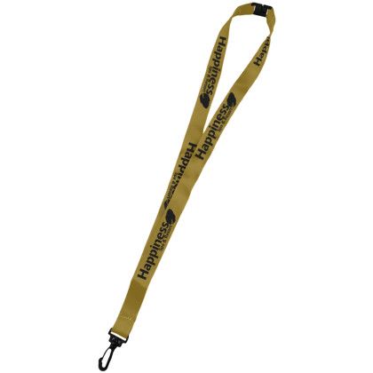 Custom 0.75" Dye Sublimation Lanyards with Safety Breakaway - Vegas Gold