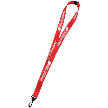 Custom 0.75" Dye Sublimation Lanyards with Safety Breakaway - Red