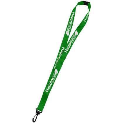 Custom 0.75" Dye Sublimation Lanyards with Safety Breakaway - Green