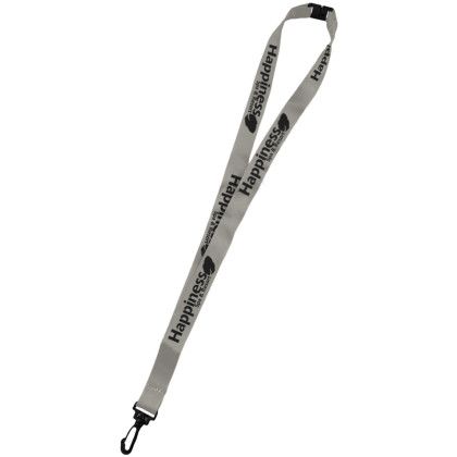 Custom 0.75" Dye Sublimation Lanyards with Safety Breakaway - Gray