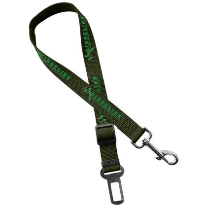 Custom Adjustable Pet Safety Polyester Seatbelt Leash - Green