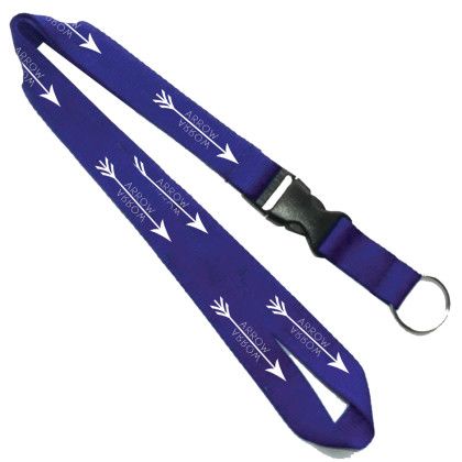 Custom 0.75" Lanyard with Detachable Buckle Release - Royal blue