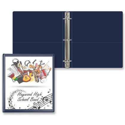 Custom 1 1/2" Entrapment Round Ring Binder - Navy Blue