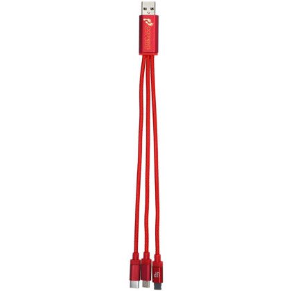 Custom Metallic 3-in-1 Charging Cable - Red 