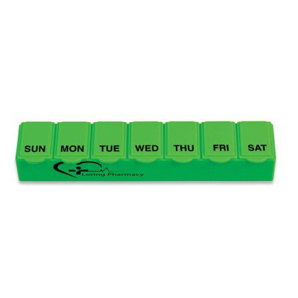 Custom Medi-Fey Traditional 7 Day Pill Box - Cilantro Green