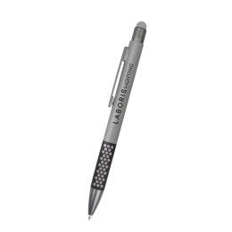 Custom Dot Pen With Stylus - Gunmetal 