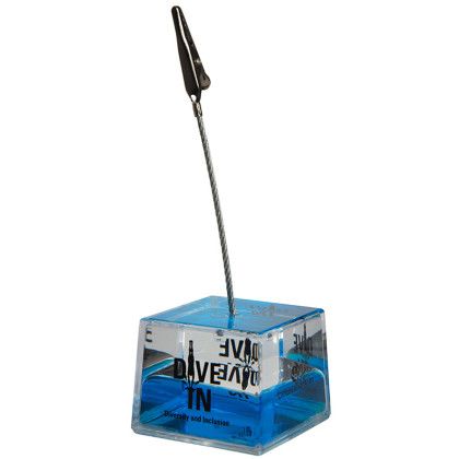 Custom Liquid Wave Cube Memo Holder - Clear