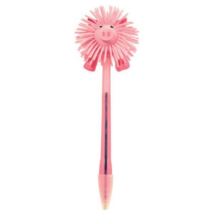 Custom Pig Spikey Top Pen - Pink