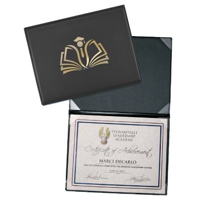 Custom Deluxe Certificate Diploma Holders 8 Corners - Executive Black Custom Deluxe Certificate Diploma Holders 8 Corners - Executive Black