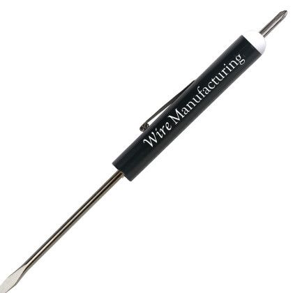 Custom Pocket Screwdriver - 1/8" Flat Tip Blade 0 Phillips Top - Black