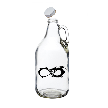Custom 64 oz Clear Glass Beer Growlers - Clear Open Lid Custom 64 oz Clear Glass Beer Growlers - Clear Open Lid