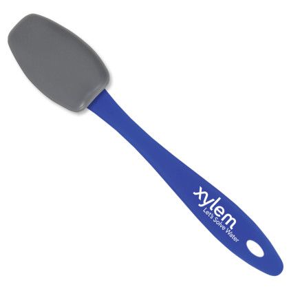 Custom Mini Silicone Spoon - Frosty Blue With Gray