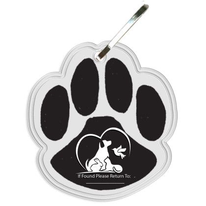 Custom Custom Paw Print Zipper Pull - White