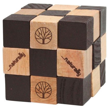 Custom Wooden Elastic Cube Puzzle - Tan