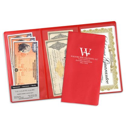 Custom 3-Pocket Policy Wallets - Red Custom 3-Pocket Policy Wallets - Red