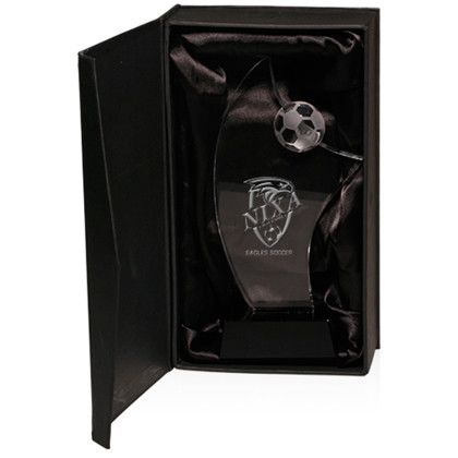 Custom Soccer Crystal Awards - Clear In Box