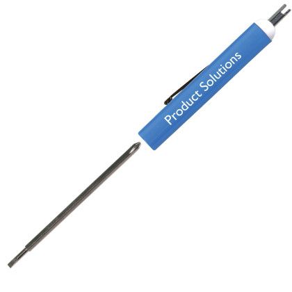 Custom Pocket Screwdriver - Rev. 2.5mm Tech 0 Phillips Blade/Valve Stem Top - Bright Blue