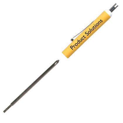 Custom Pocket Screwdriver - Rev. 2.5mm Tech 0 Phillips Blade/Valve Stem Top - Yellow 
