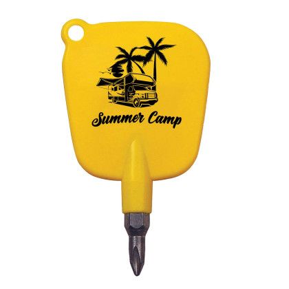 Custom Reversible 3/16" Flat Tip - 1 Phillips Blade Screwdriver - Yellow