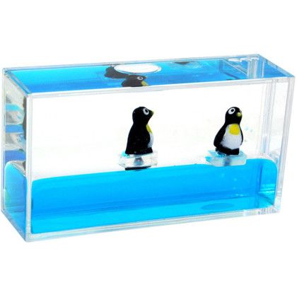 Custom Mini Penguin Liquid Wave Paperweight - Clear - Front View Custom Mini Penguin Liquid Wave Paperweight - Clear - Front View