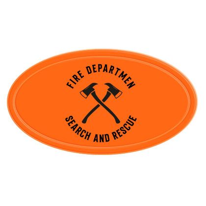 Custom Reflective Oval Shape Sticker - Fluorescent Orange 