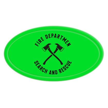 Custom Reflective Oval Shape Sticker - Fluorescent Green 