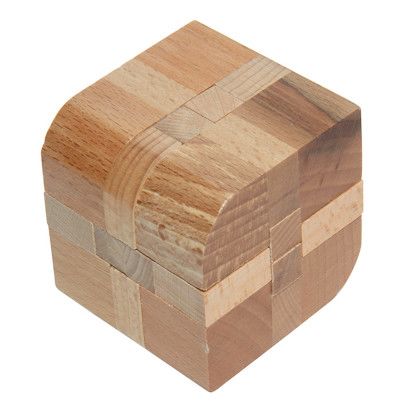 Custom Wooden Rhombus Puzzle - Natural wood Top View