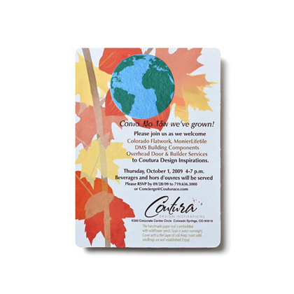 Custom Plantable Seed Paper Shape Invitations - 4"x6" - Earth Eco Alternative