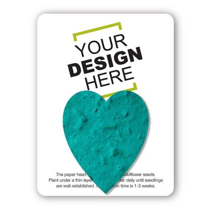 Custom The Mini Seed Paper Gift Pack - Heart- Teal