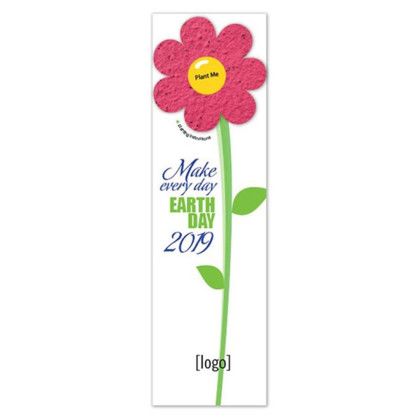 Custom Earth Day Seed Paper Shape Bookmark - Design A
