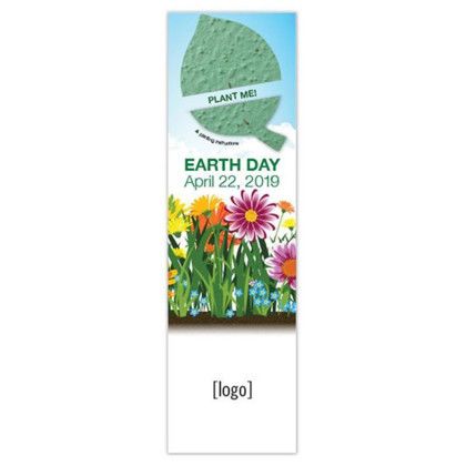 Custom Earth Day Seed Paper Shape Bookmark - Design C