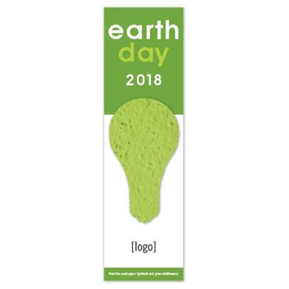 Custom Earth Day Seed Paper Shape Bookmark - Design D