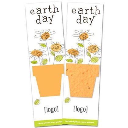 Custom Earth Day Seed Paper Shape Bookmark - Design O