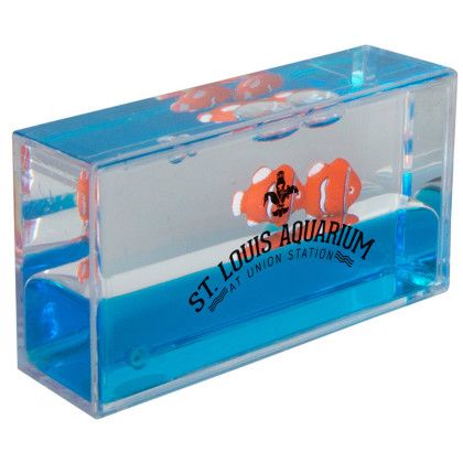 Custom Mini Clownfish Liquid Wave Paperweight - Clear - Side View Custom Mini Clownfish Liquid Wave Paperweight - Clear - Side View