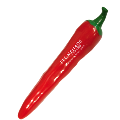 Custom Green Jalapeño & Red Chili Pepper Clicker Pen - Red 