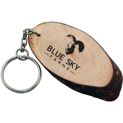 Custom Natural Wood Keyring 