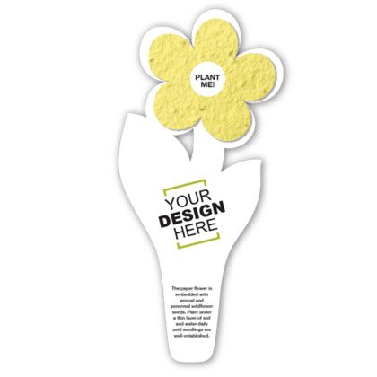 Custom Flower-Shaped Bookmarks - Yellow