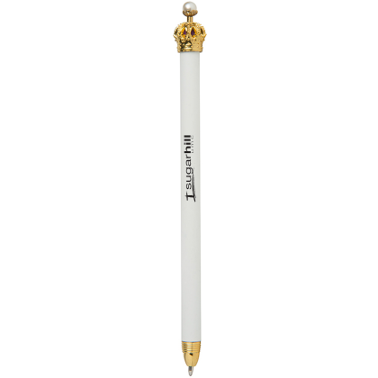 Custom Crown Pen - White Close View