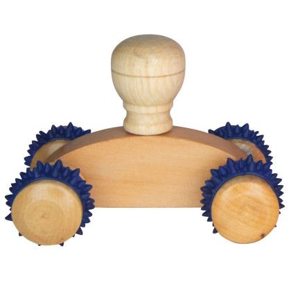 Custom Small Wooden Massager - Natural Wood Back View Custom Small Wooden Massager - Natural Wood Back View