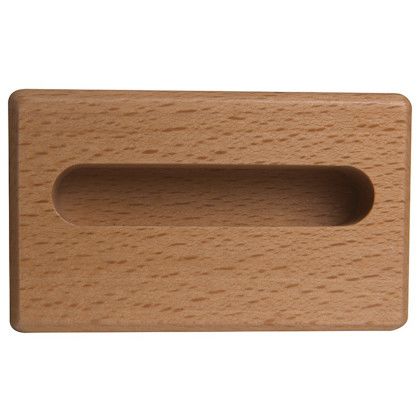 Custom Wooden Block Phone Holder - Natural Wood Top View