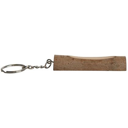 Custom Twig Keyring - Large - Laser - Natural Wood Side View