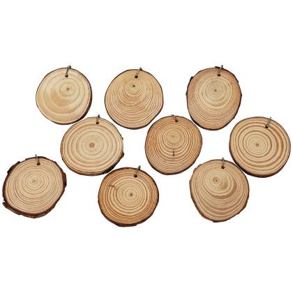 Custom Natural Wood with Rings Keyring - Laser - Front View