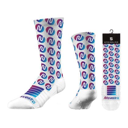 Custom Strideline Premium Sublimation Socks  - White